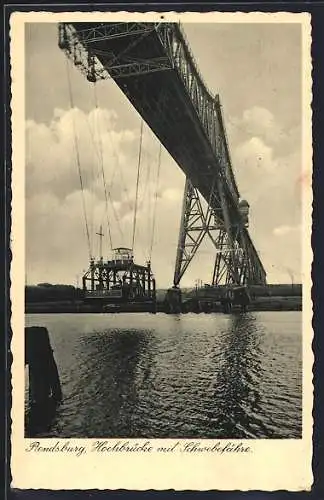 AK Rendsburg, Hochbrücke mit Schwebefähre