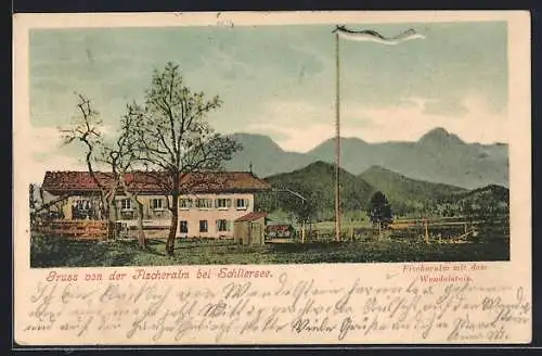 AK Schliersee, Gasthaus Fischeralm mit Wendelstein