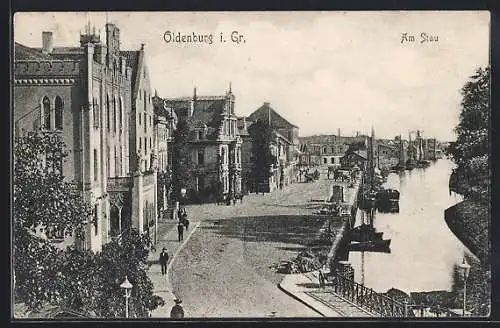 AK Oldenburg i. Gr., Strasse am Stau