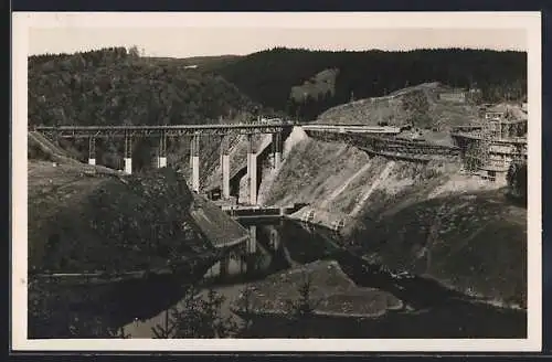 AK Bleilochsperre, Talsperre im Bau