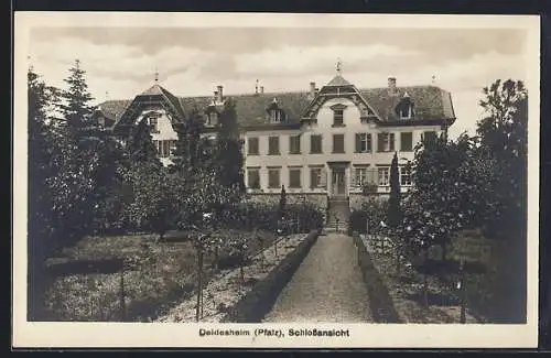 AK Deidesheim /Pfalz, Schlossansicht mit Garten