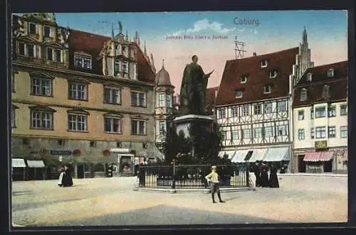 AK Coburg, Denkmal Prinz Albert von Sachsen am Markt