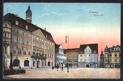 AK Coburg, Marktplatz mit Regierungsgsbäude