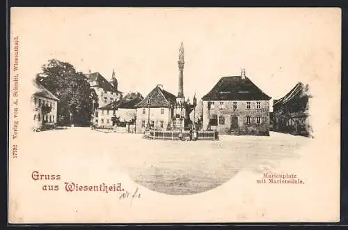 AK Wiesentheid, Marienplatz mit Mariensäule