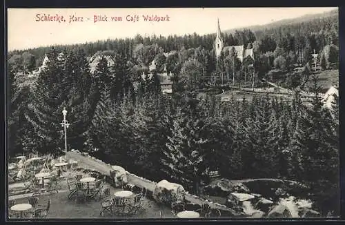 AK Schierke /Harz, Blick vom Café Waldpark