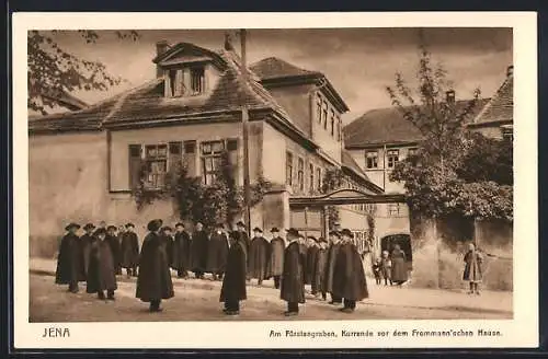 AK Jena, Am Fürstengraben, Kurrende vor dem Frommannschen Haus