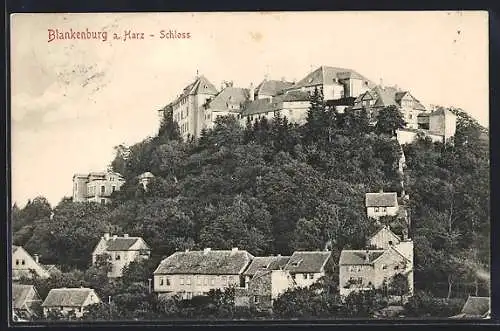 AK Blankenburg a. Harz, Blick auf das Schloss