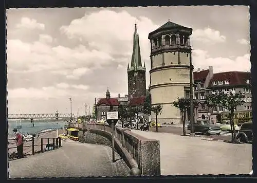 AK Düsseldorf, Schlossturm mit Lambertuskirche