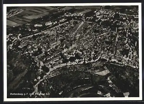 AK Rothenburg o. T., Ortsansicht vom Flugzeug aus