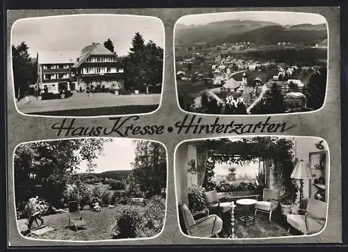 AK Hinterzarten, Haus Kressse mit Garten und Innenansicht, Ortsansicht