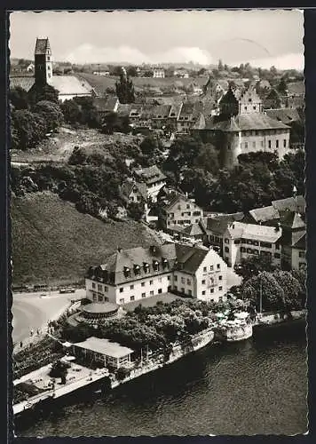 AK Meersburg /Bodensee, Strandhotel Wilder Mann vom Flugzeug aus