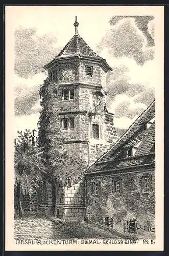 Künstler-AK Hirsau, Glockenturm, ehem. Schloss, Eingang