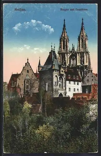 AK Meissen, Burgtor und Domtürme