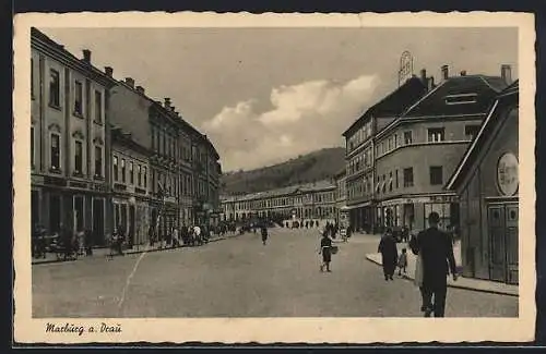 AK Maribor / Marburg, Strassenpartie mit Ortsleben