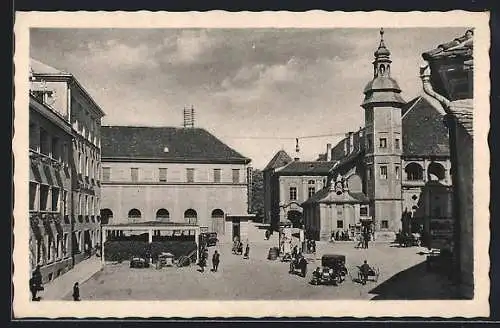 AK Marburg a. D., Burgplatz im Sonnenschein