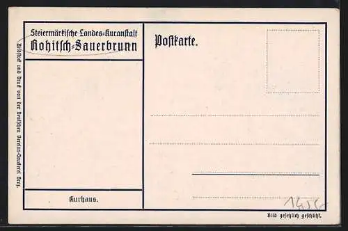 Künstler-AK Rohitsch-Sauerbrunn, Kurhaus im Herbst