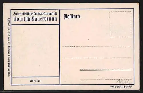 Künstler-AK Rohitsch-Sauerbrunn, Kurplatz im Herbst