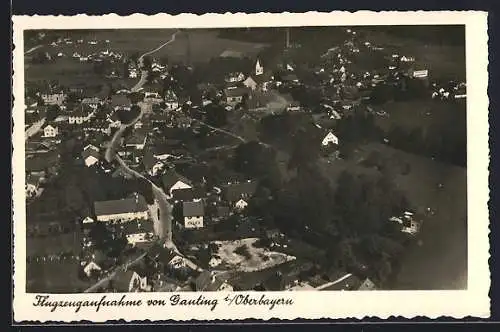 AK Gauting /Oberbayern, Fliegeraufnahme der Ortschaft