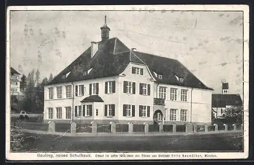 AK Gauting /Oberbayern, Neues Schulhaus, Eröffnung am 31.03.1914