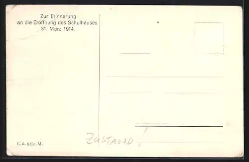 AK Gauting /Oberbayern, Neues Schulhaus, Eröffnung am 31.03.1914