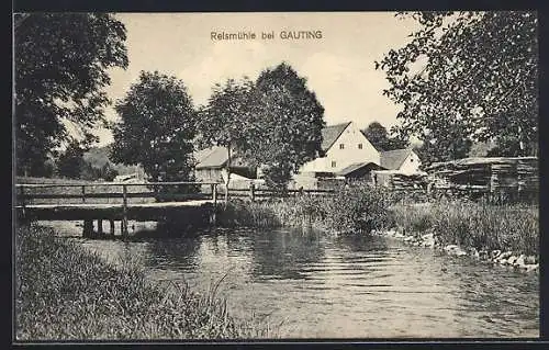 AK Gauting, Reismühle im Sonnenlicht