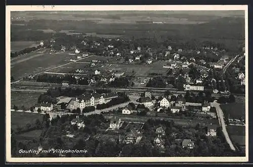 AK Gauting /Obb., Fliegeraufnahme der Villenkolonie