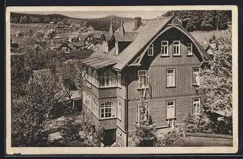 AK Braunlage im Harz, typisches Harzer Haus