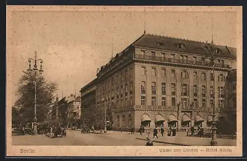 AK Berlin, Hotel Adlon, Unter den Linden