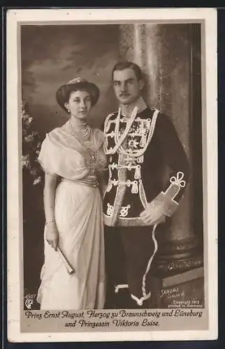 AK Herzog Ernst August von Braunschweig mit Viktoria Luise von Preussen