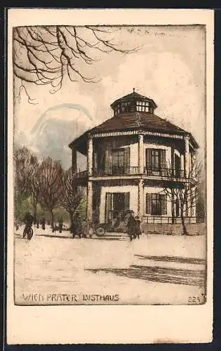 Künstler-AK Wien, Wiener Prater, Lusthaus