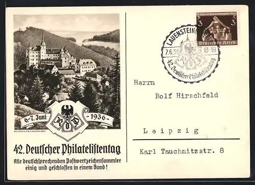 AK 42. Deutscher Philatelistentag am 6.-7. Juni 1936