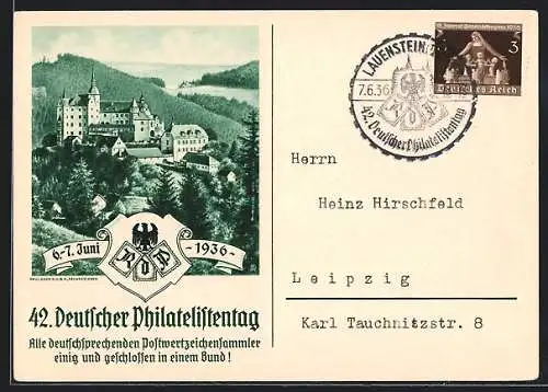 AK 42. Deutscher Philatelistentag am 6.-7. Juni 1936