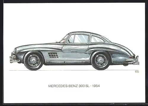 AK Auto Mercedes-Benz 300 SL mit Flügeltüren, 1954