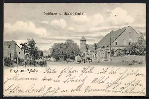 AK Rohrbeck / Dallgow, Dorfstrasse mit Gasthof Kluchert