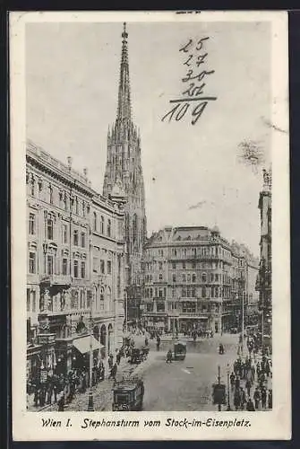 AK Wien, Stephansturm vom Stock-im-Eisenplatz