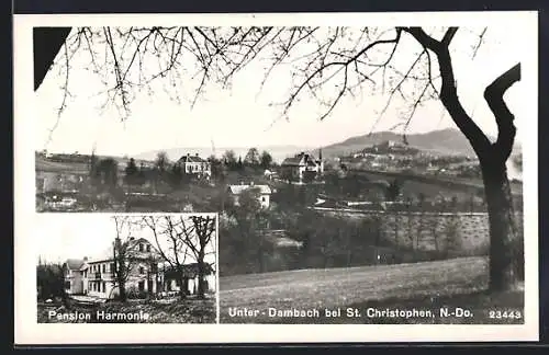 AK Neulengbach, Unter-Dambach, Pension Harmonie, Ortsansicht