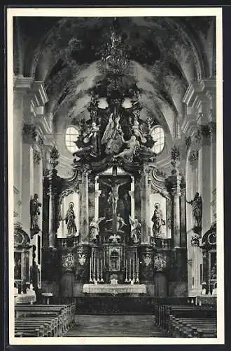 AK Oberdorf / Markt, Pfarrkirche renoviert 1936-1937, Innenansicht