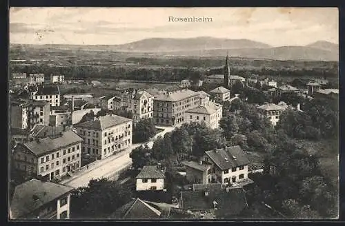 AK Rosenheim / Bayern, Teilansicht mit Strassenpartie