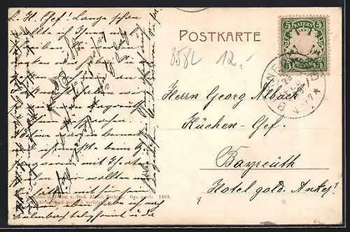 AK Stein / Fichtelgeb., Ortsansicht mit Burgruine