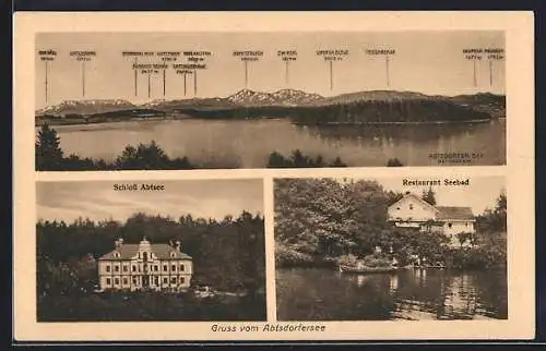 AK Laufen / Salzach, Restaurant Seebad, Schloss Abtsee, Abtsdorfer See