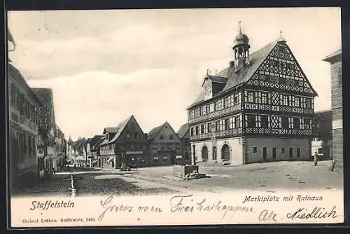 AK Staffelstein / Lichtenfels, Marktplatz mit Rathaus