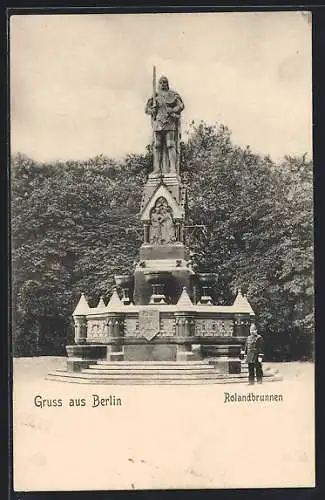 AK Berlin-Tiergarten, Der Rolandbrunnen am Kemperplatz