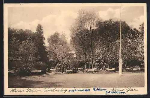 AK Leuchtenburg / Vegesack, Gasthaus Bruns Garten