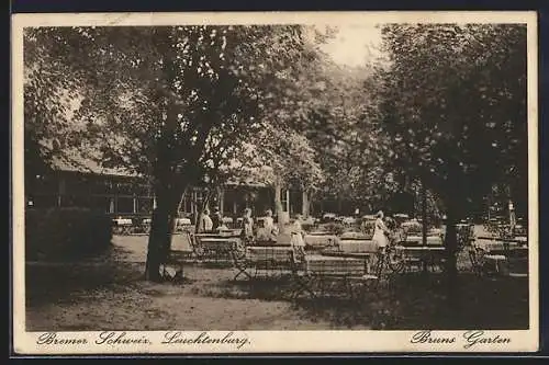 AK Leuchtenburg / Vegesack, Gasthaus Bruns Garten