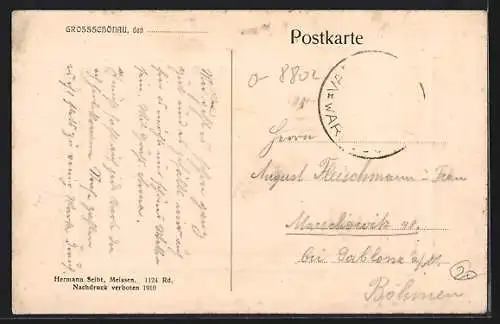 AK Grossschönau / Sachsen, Kupferhaus-Brücke und Kirchberg