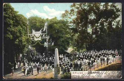 AK Pegau, Festumzug im Park