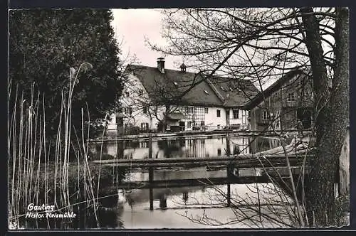 AK Gauting, Weiher an der Historischen Reismühle