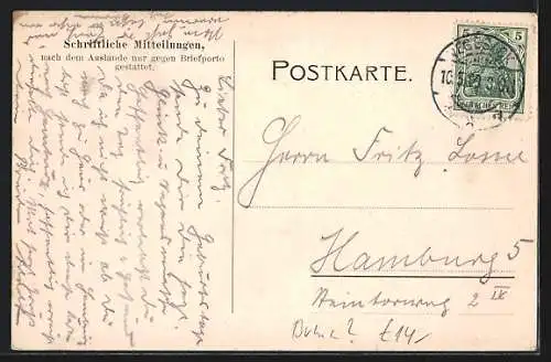 AK Aumund, Teilansicht mit Kirchturm