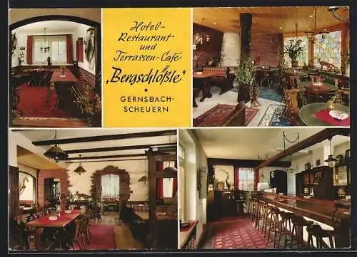 AK Gernsbach-Scheuern, Hotel-Restaurant Bergschlössle, Innenansichten