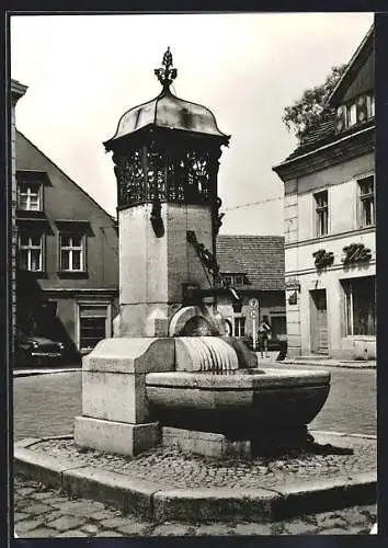 AK Buckow /Märk. Schweiz, Brunnen am Markt